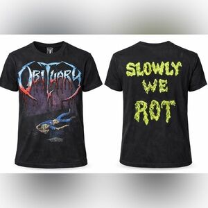 Obituary Band Tee Slowly We Rot Shirt Black Horror Metal Small